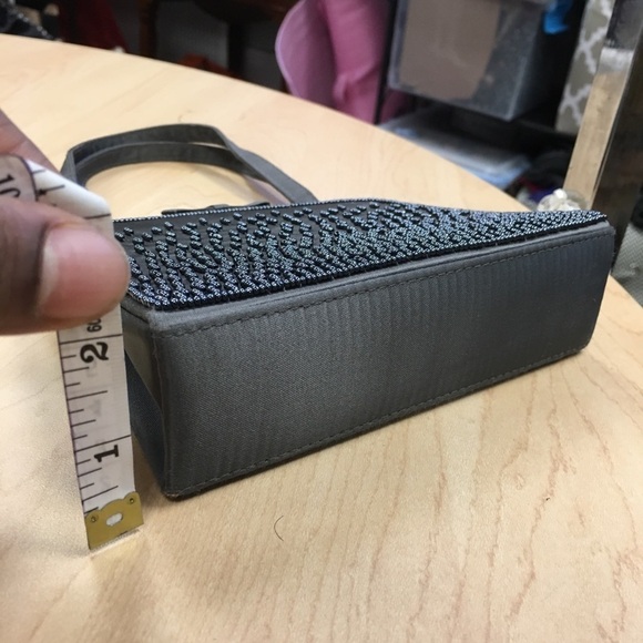 Gunmetal grey beaded purse (CONVERTS TO CROSSBODY) sku 3006 - Picture 5 of 11
